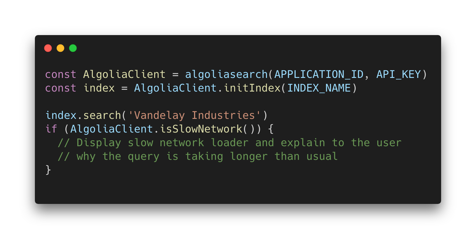 Algolia client slow network detection