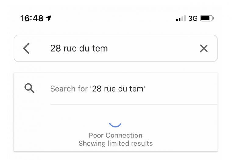 Google maps UX on slow network