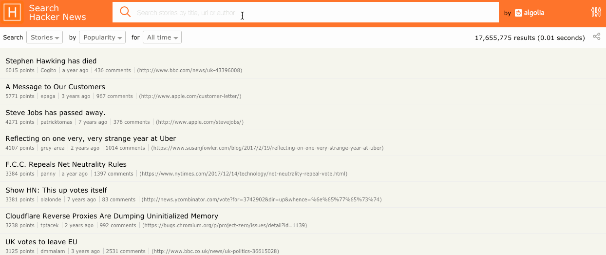 hn.algolia.com slow network indicator