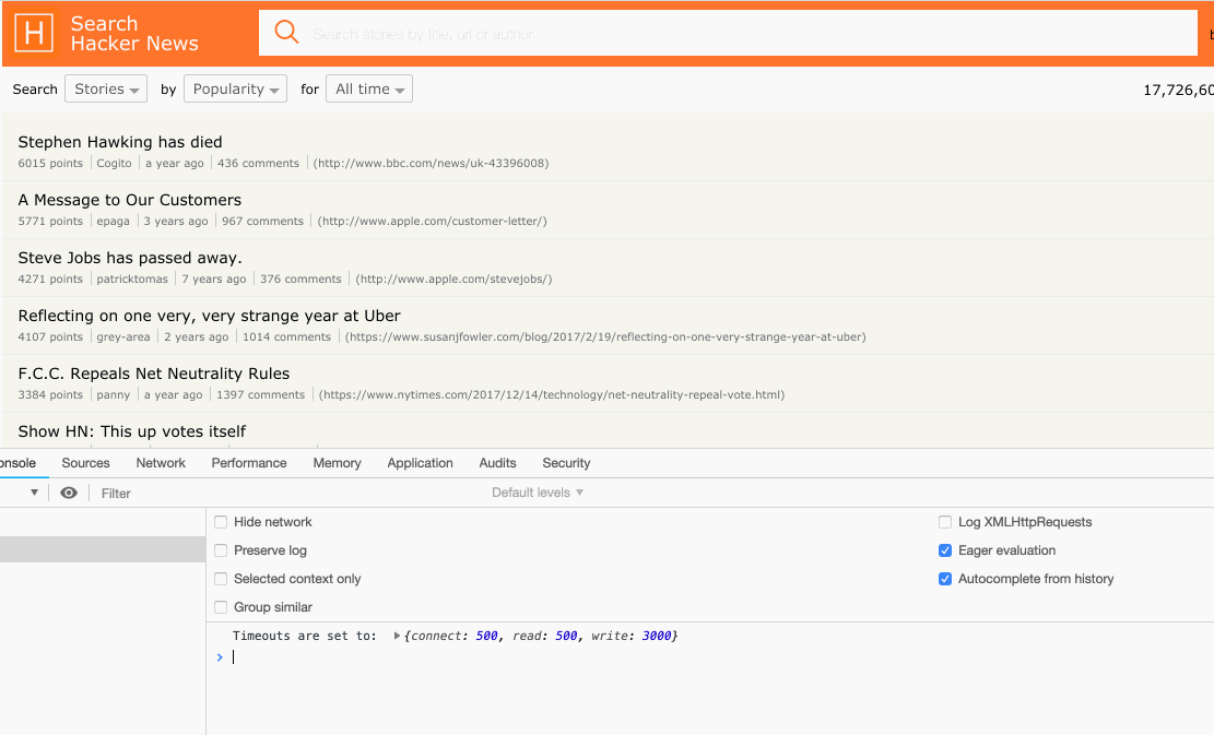hn.algolia.com pseudo code for detecting slow connections